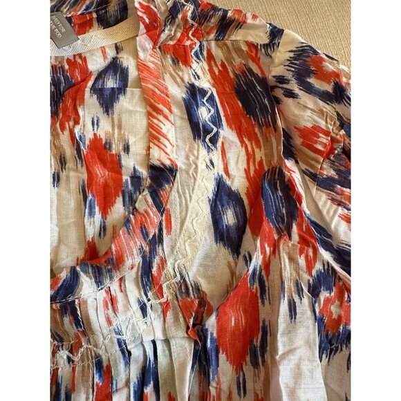 Beach Lunch Lounge A PEA IN THE POD‎ Orange White Blue Geometric Top Boho Smal - Picture 11 of 11